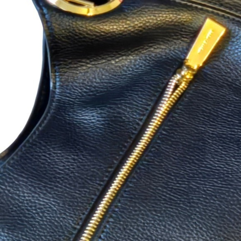 Michael Kors Black Pebbled Leather Hobo Bag Gold Hardware Large - Picture 13 of 14